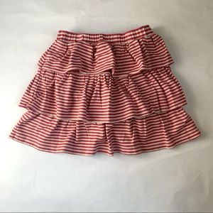 Olive Juice girls red striped layered skirt!